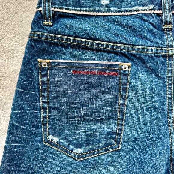 Made-in-Italy DSQUARED2 Selvedge Denim LOGO Jean SHORTS Size 48 EUR | 32 US - Picture 15 of 15